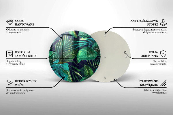 Deska kuchenna szklana Ilustracja dżungla liście