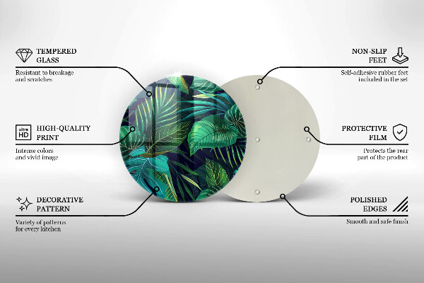 Deska kuchenna szklana Ilustracja dżungla liście