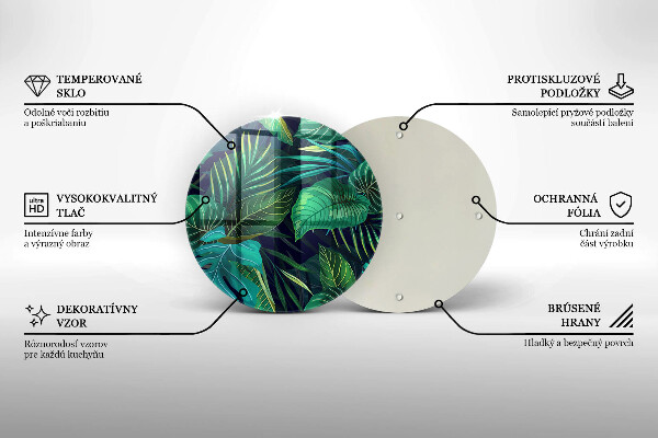 Deska kuchenna szklana Ilustracja dżungla liście