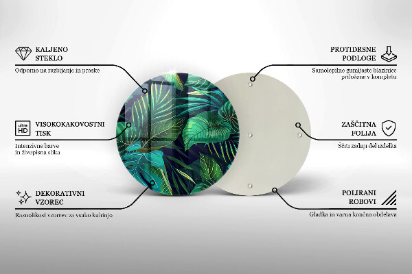 Deska kuchenna szklana Ilustracja dżungla liście