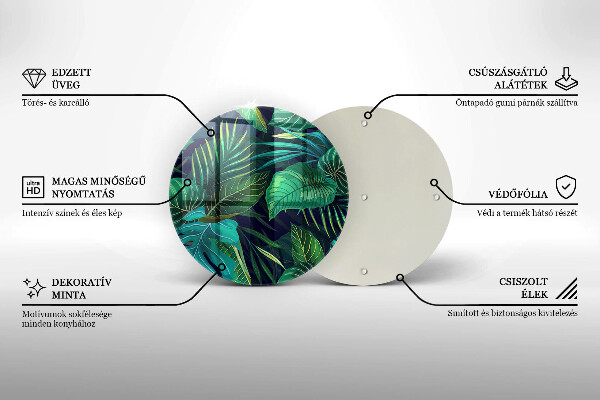 Deska kuchenna szklana Ilustracja dżungla liście