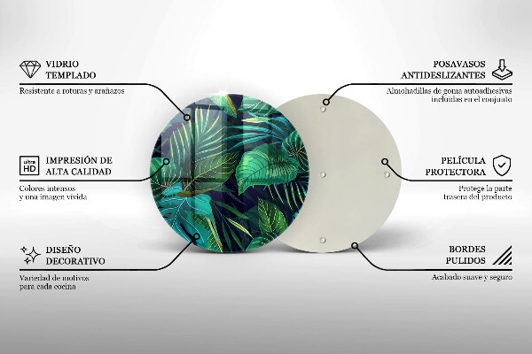 Deska kuchenna szklana Ilustracja dżungla liście