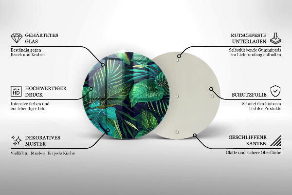 Deska kuchenna szklana Ilustracja dżungla liście