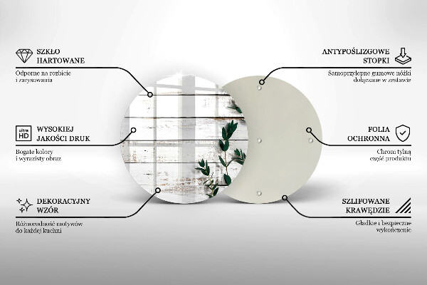 Deska kuchenna szklana Stare deski i liście