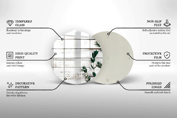Deska kuchenna szklana Stare deski i liście