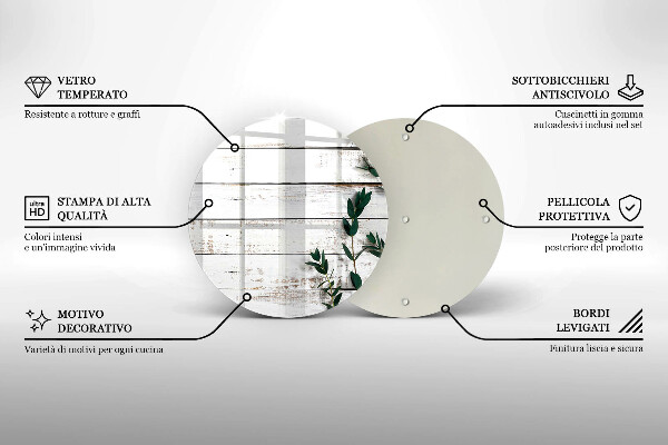 Deska kuchenna szklana Stare deski i liście