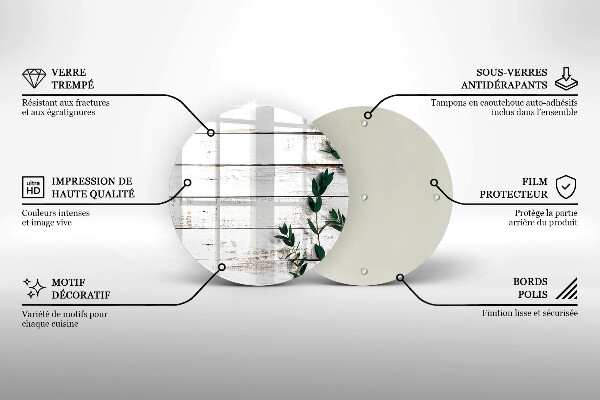 Deska kuchenna szklana Stare deski i liście