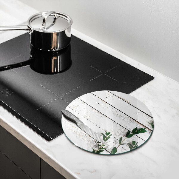 Deska kuchenna szklana Stare deski i liście