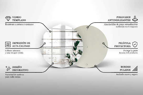 Deska kuchenna szklana Stare deski i liście