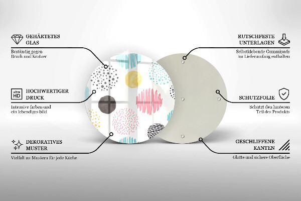 Deska kuchenna szklana Malowane kształty