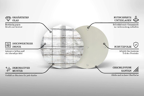 Deska kuchenna szklana Jasne drewniane deski