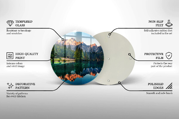 Deska kuchenna szklana Las i górskie jezioro