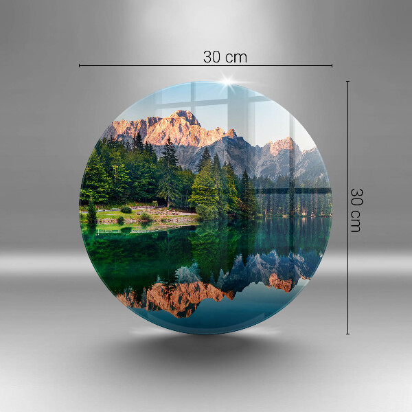 Deska kuchenna szklana Las i górskie jezioro