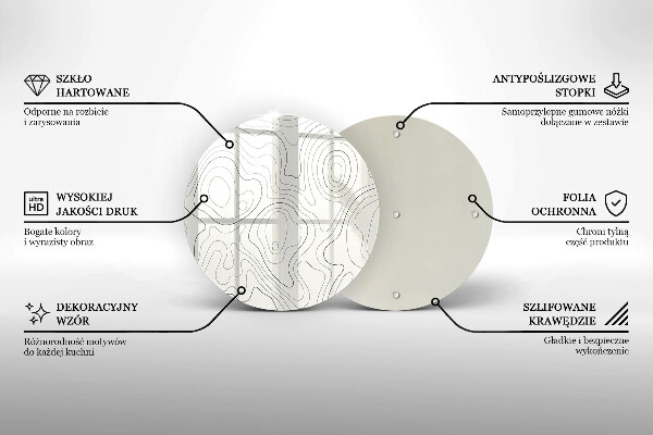 Deska kuchenna szklana Line-art design