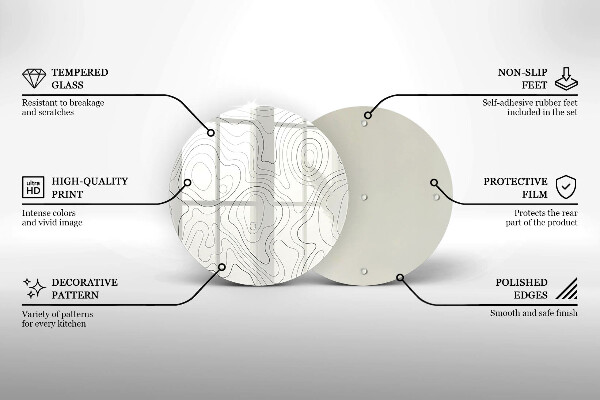 Deska kuchenna szklana Line-art design