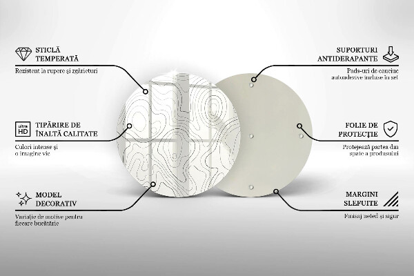 Deska kuchenna szklana Line-art design
