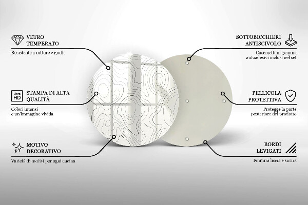 Deska kuchenna szklana Line-art design