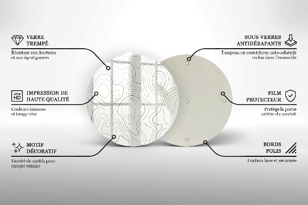 Deska kuchenna szklana Line-art design