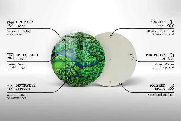 Deska kuchenna szklana Las i rzeka z lotu ptaka