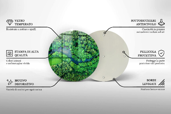 Deska kuchenna szklana Las i rzeka z lotu ptaka