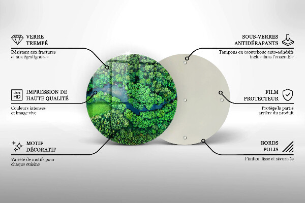 Deska kuchenna szklana Las i rzeka z lotu ptaka