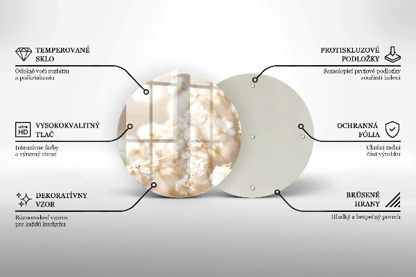 Deska kuchenna szklana Delikatne białe kwiaty