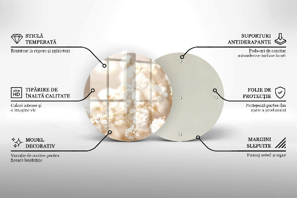 Deska kuchenna szklana Delikatne białe kwiaty