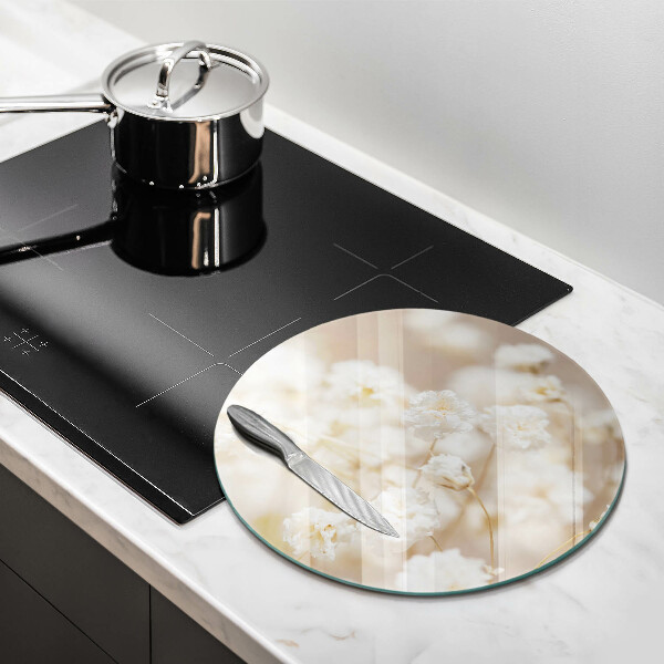 Deska kuchenna szklana Delikatne białe kwiaty