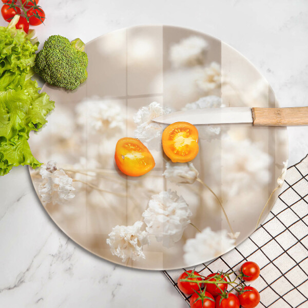 Deska kuchenna szklana Delikatne białe kwiaty