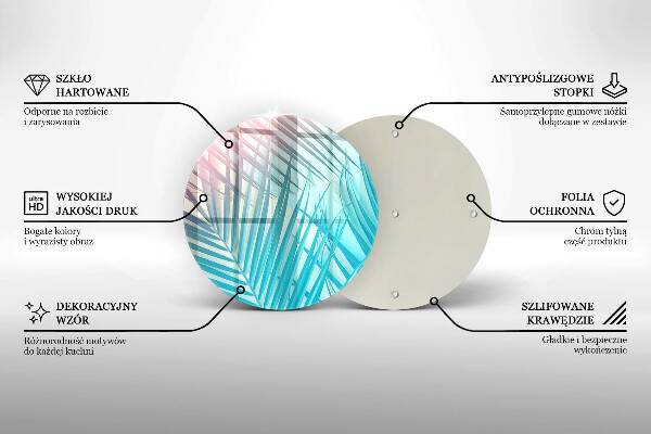 Deska kuchenna szklana Pastelowe liście