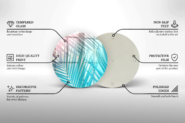 Deska kuchenna szklana Pastelowe liście