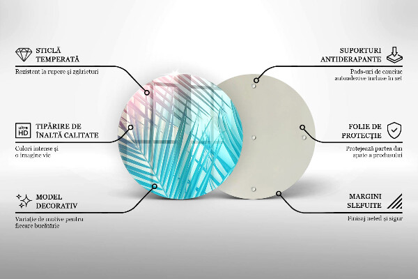 Deska kuchenna szklana Pastelowe liście