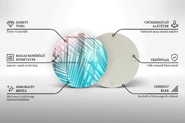 Deska kuchenna szklana Pastelowe liście