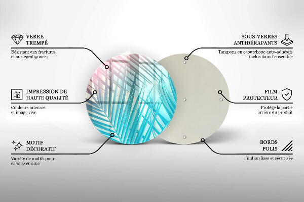 Deska kuchenna szklana Pastelowe liście