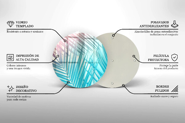 Deska kuchenna szklana Pastelowe liście