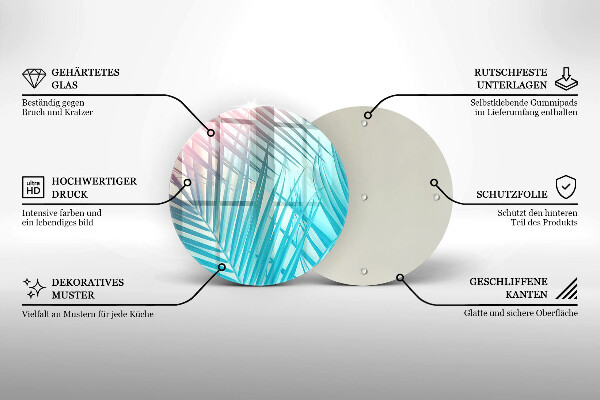 Deska kuchenna szklana Pastelowe liście