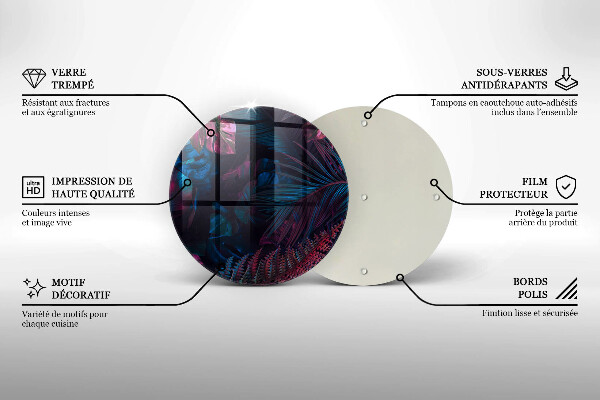 Deska kuchenna szklana Ciemna dżungla