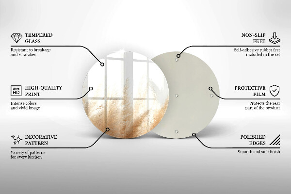 Deska kuchenna szklana Trawa pampasowa