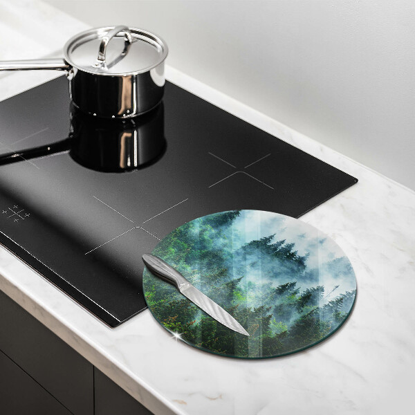 Deska kuchenna szklana Las we mgle