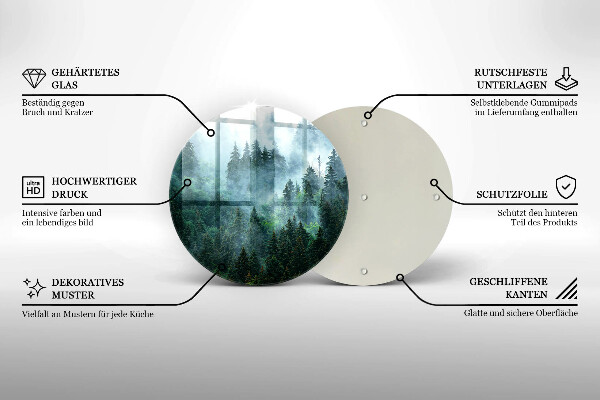 Deska kuchenna szklana Las we mgle