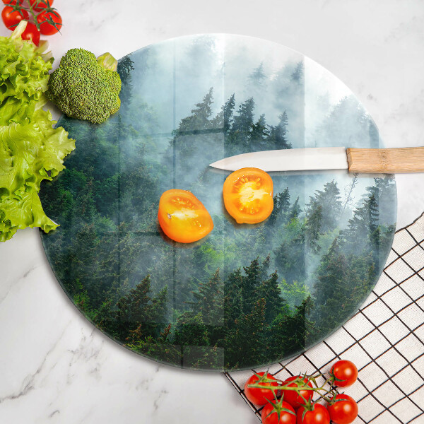 Deska kuchenna szklana Las we mgle
