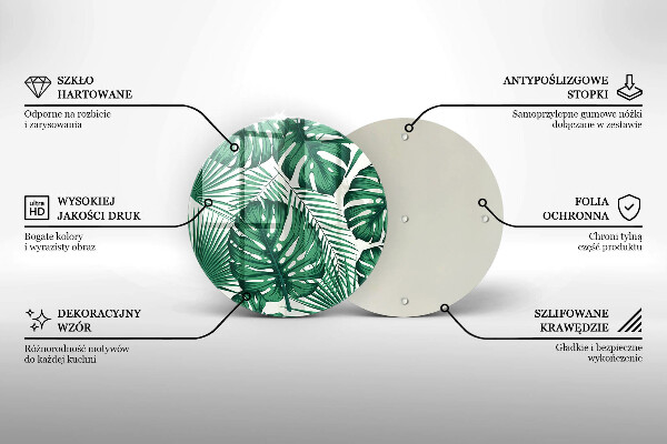 Deska kuchenna szklana Liście monstery