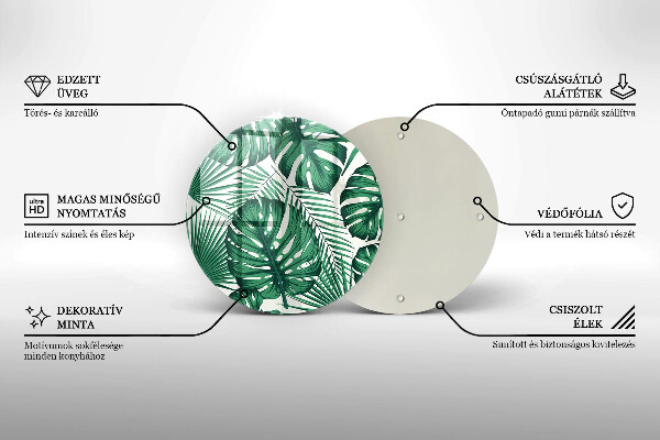 Deska kuchenna szklana Liście monstery