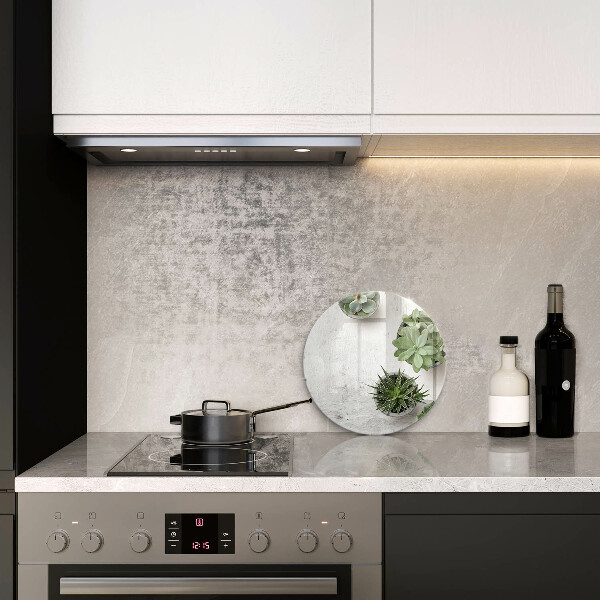 Deska kuchenna szklana Sukulenty na betonie