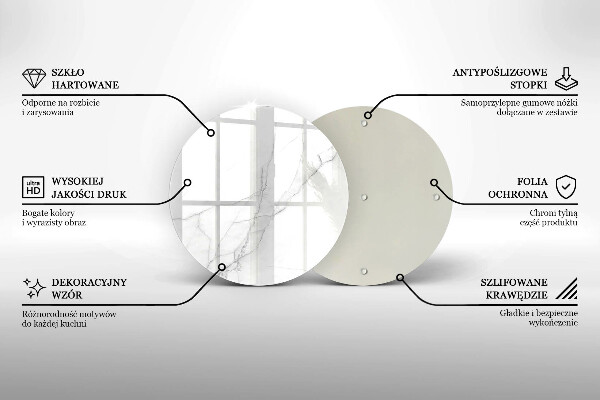 Deska kuchenna szklana Delikatny biały marmur