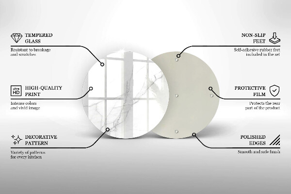 Deska kuchenna szklana Delikatny biały marmur