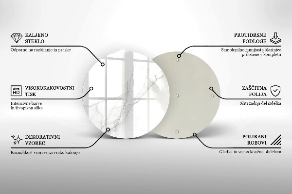Deska kuchenna szklana Delikatny biały marmur