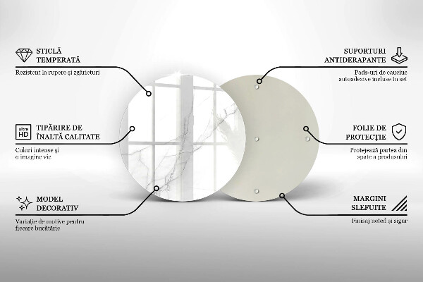 Deska kuchenna szklana Delikatny biały marmur