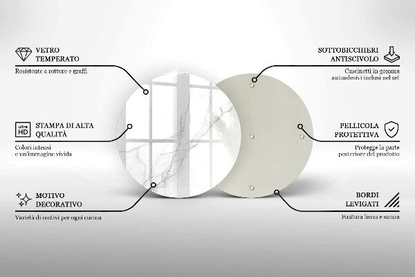 Deska kuchenna szklana Delikatny biały marmur