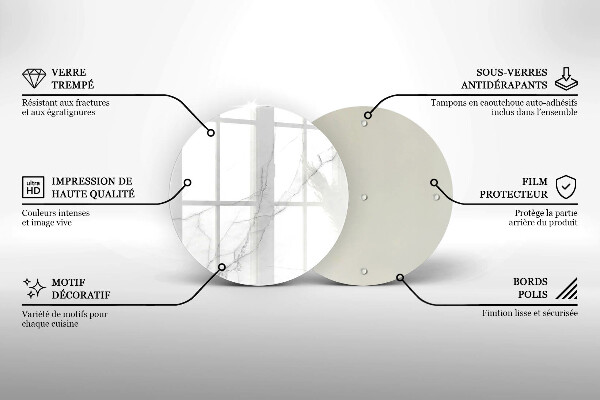Deska kuchenna szklana Delikatny biały marmur
